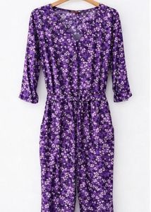 Purple Floral Jumpsuit 💜