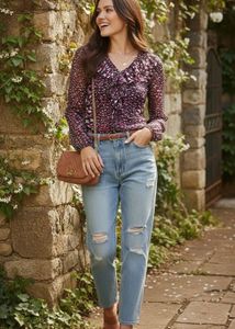 Chic Animal Print Sheer Top