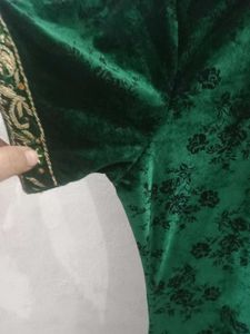 Elegant Green Velvet Kurta Set