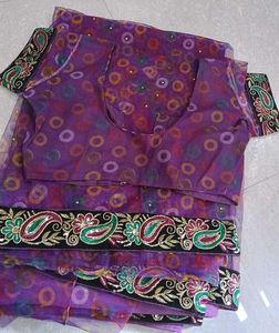 Elegant Purple net Saree