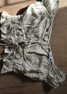 Sheer Floral Ruched Top
