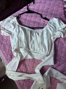 Chic White Off-Shoulder Crop Top
