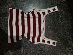 Maroon &amp; White Striped tank top