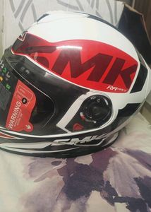 SMK Motorcycle Helmet - Red &amp; White