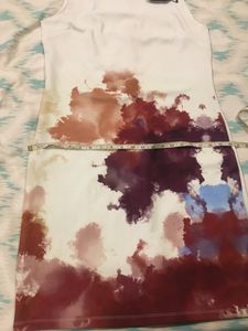 brand new white floral print knee length dress