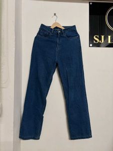 Blue Straight Fit Baggy Jeans