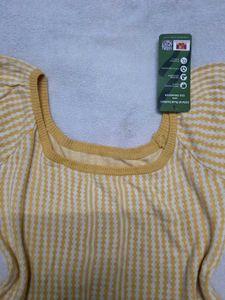 Cute Yellow Ribbed Cropped Top