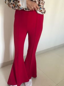 Red Shein Flared Leggings
