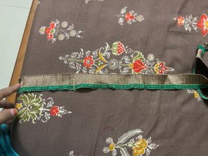 Elegant Floral Print Saree lace