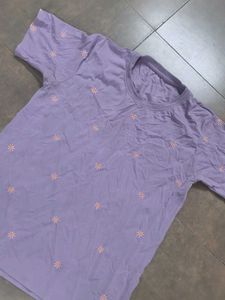 Lavender Embroidered T-Shirt