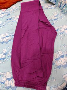 Green leggings + Purple churidar Pants 1+1