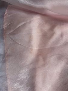 Pink Satin &amp; Organza Draped Dress
