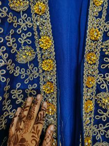 Embroidered Royal Shrug