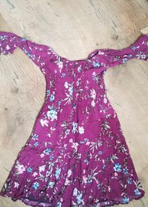 Boho Floral Print Purple Maxi Dress