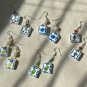 Pretty Fruit Tile Handmade Earrings - 2 Sets
