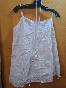 White Eyelet Tank Top