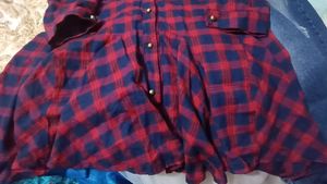 Women's Red Checked Frock