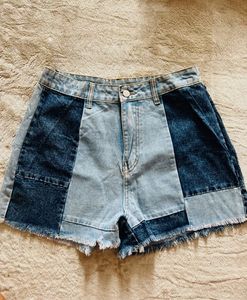 Patchwork Denim Shorts