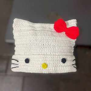 Handmade crochet Hello Kitty Hat