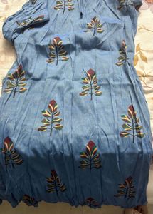Printed Blue Kurta