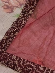 Royal Maroon Ethnic Gown with Golden Work