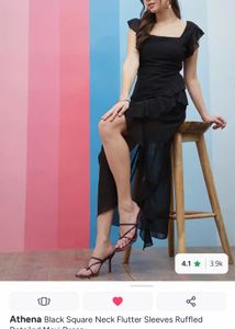 Elegant Black Ruffled Maxi Dress