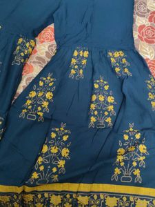 yellow &amp; blue sharara set XL size