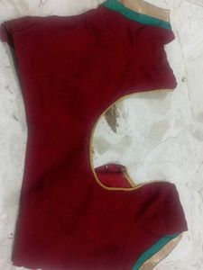 Maroon Saree with Gold Embellishments