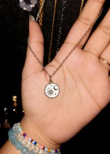 Celestial Sun &amp; Moon Pendant Necklace
