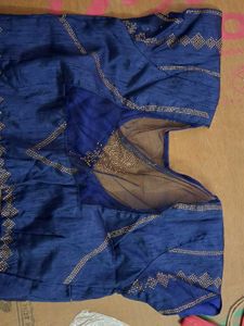 Royal Blue Embellished Saree