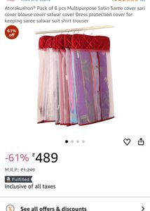Multipurpose Satin Saree Cover Pack of 12