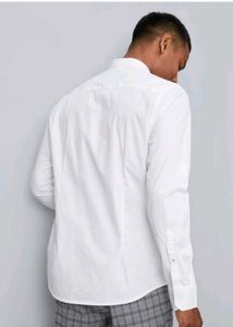 Men's White Slim Fit Premium Cotton Shirt