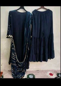Elegant Blue &amp; Gold Salwar Kameez