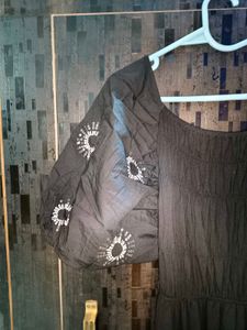 Embellished Blackless Maxi Dress
