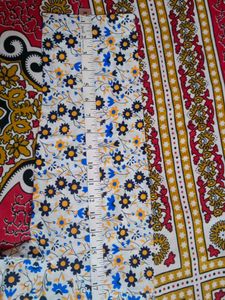 Blue Floral Print Kurta And Pant Set.