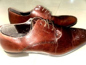 Men's Brown Leather Oxford Shoes