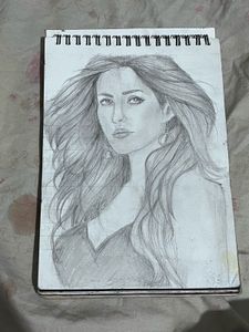 Beautiful Hand-Drawn Portrait Sketch of katrina ka