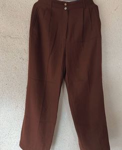 Elegant Brown Wide-Leg Trousers