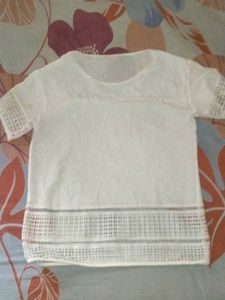 oversized cutout white top