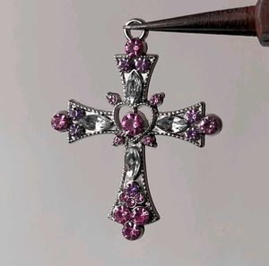 •°`Pink Cross Necklace