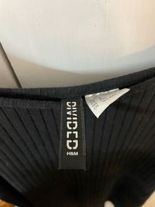 h&amp;m cotton jersey black mini dress