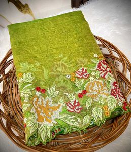 New Banarasi Tissue Silk Embroidered Saree