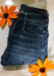 Charcoal Faded Straight Fit Jeans