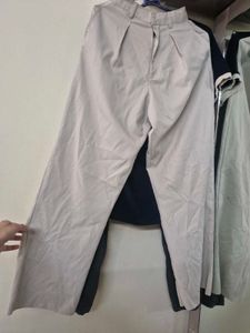 Classic Beige Wide-Leg Trousers