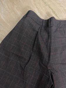 Classic Plaid Wide Leg Trousers