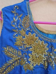 Blue Embroidered Suit