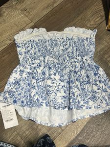 Blue Floral Print Top