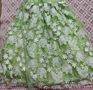Girls Green Netted Frock