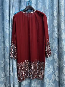 Embellished Maroon sequence work shrug