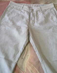 Light grey Striped Pants